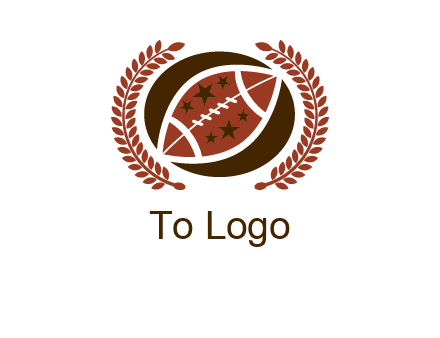 football and laurel wreath logo