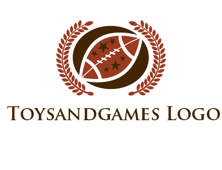 football and laurel wreath logo