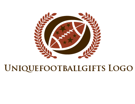 football and laurel wreath logo