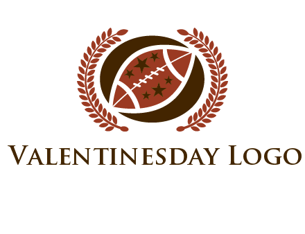 football and laurel wreath logo
