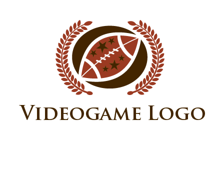 football and laurel wreath logo