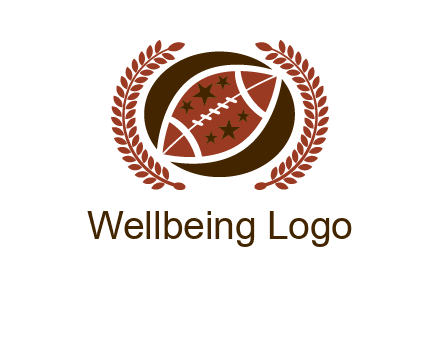 football and laurel wreath logo