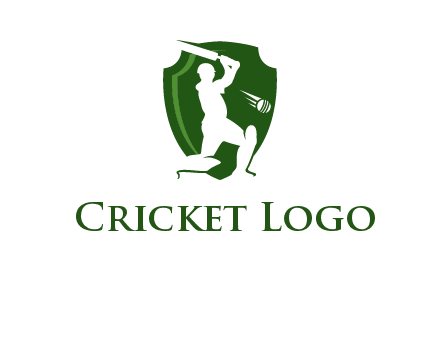cricket player in shield logo