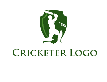 cricket player in shield logo