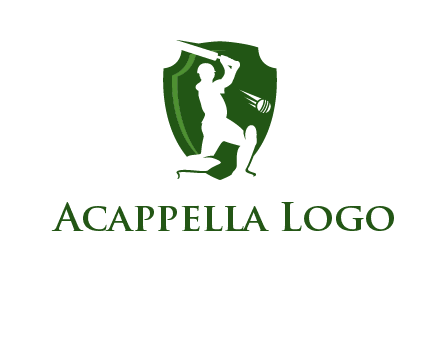 cricket player in shield logo