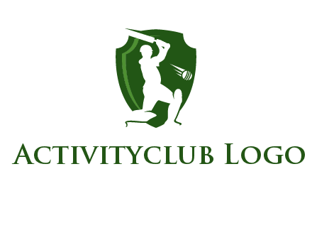 cricket player in shield logo