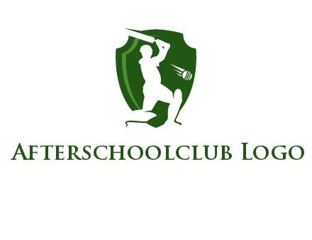 cricket player in shield logo