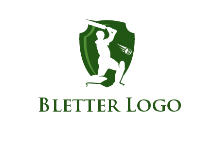 cricket player in shield logo