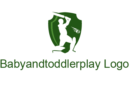 cricket player in shield logo