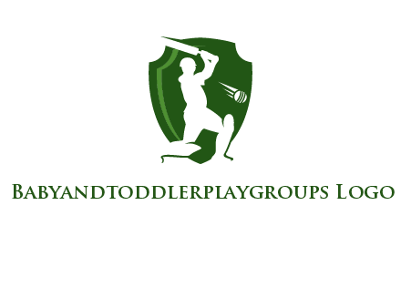 cricket player in shield logo