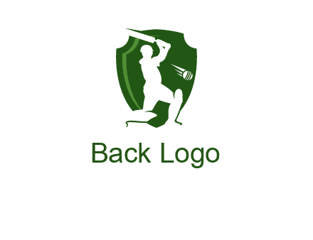 cricket player in shield logo