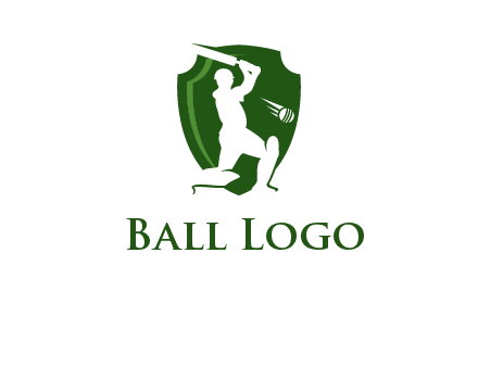 cricket player in shield logo