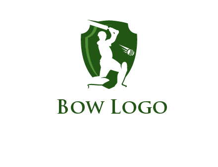 cricket player in shield logo