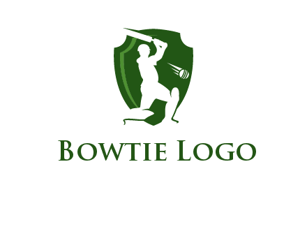 cricket player in shield logo