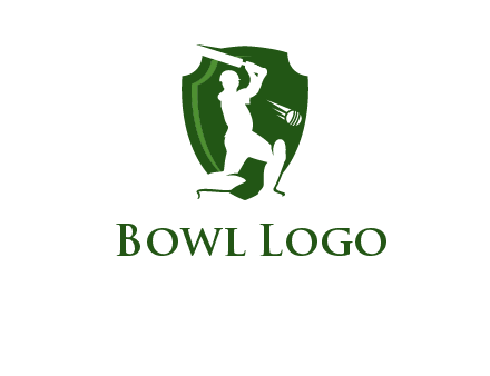 cricket player in shield logo