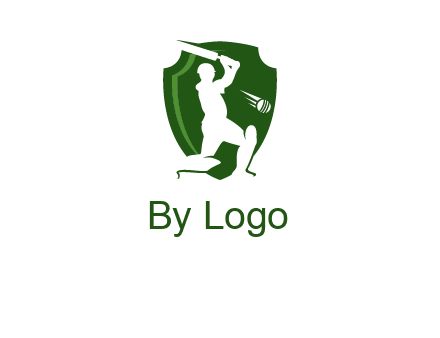 cricket player in shield logo