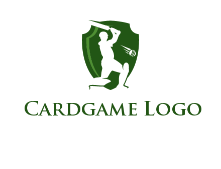 cricket player in shield logo
