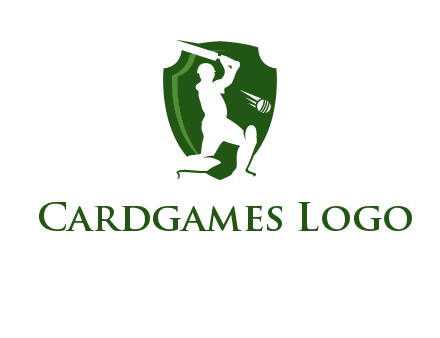 cricket player in shield logo