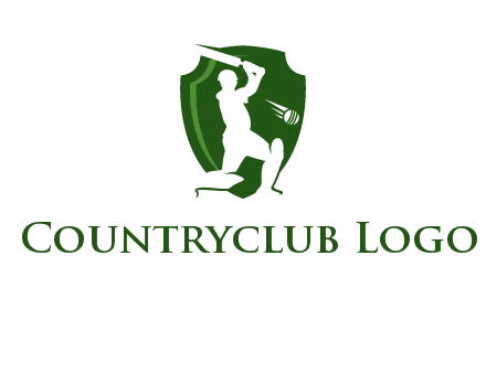 cricket player in shield logo