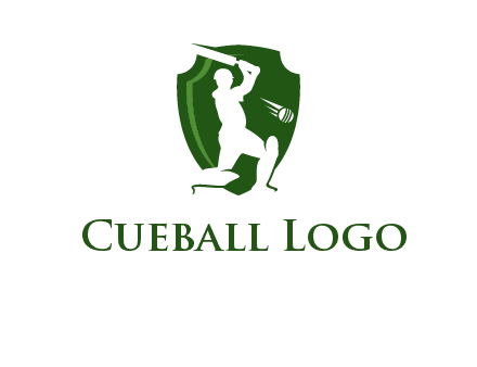 cricket player in shield logo