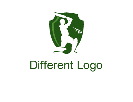 cricket player in shield logo