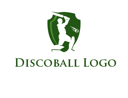 cricket player in shield logo