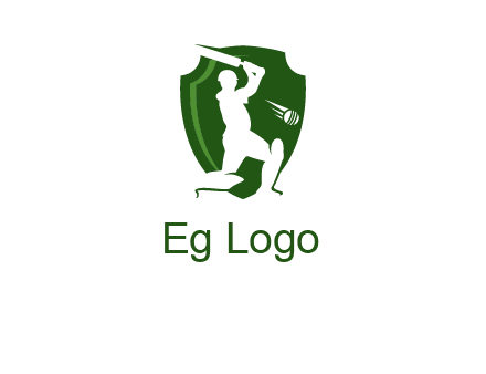 cricket player in shield logo