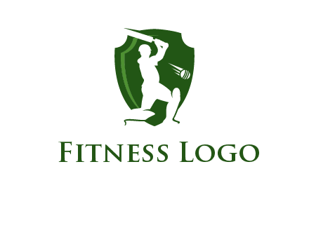 cricket player in shield logo