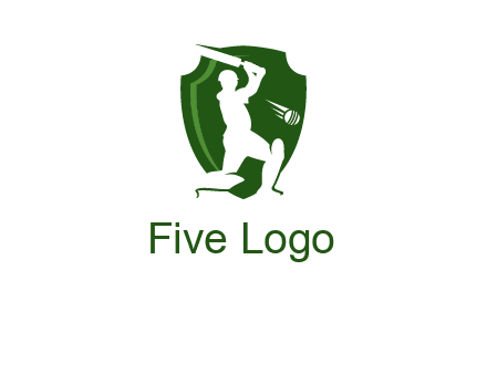 cricket player in shield logo