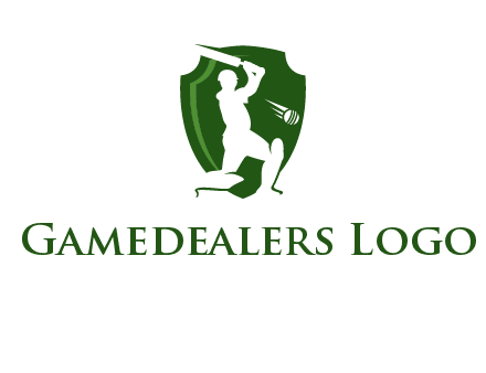 cricket player in shield logo