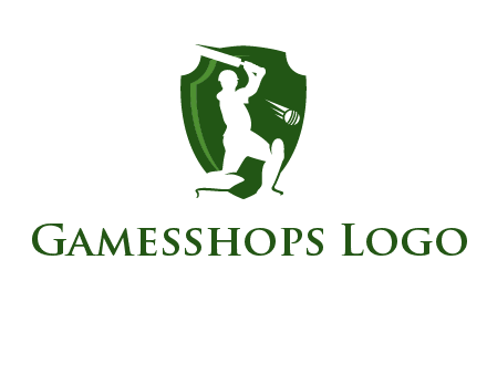 cricket player in shield logo