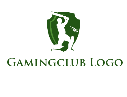 cricket player in shield logo
