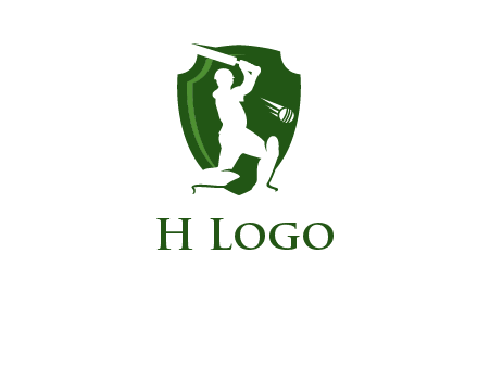cricket player in shield logo