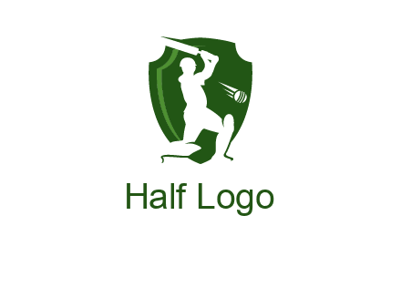 cricket player in shield logo