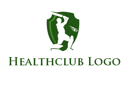 cricket player in shield logo
