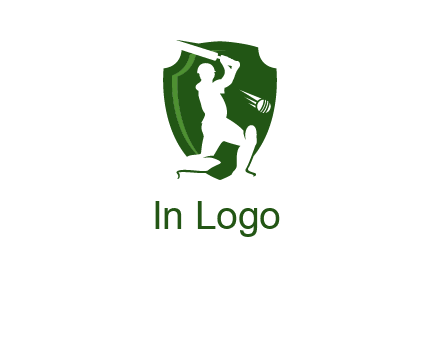 cricket player in shield logo