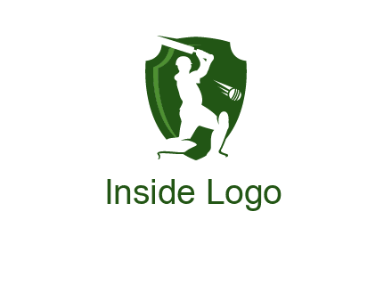 cricket player in shield logo