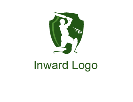 cricket player in shield logo
