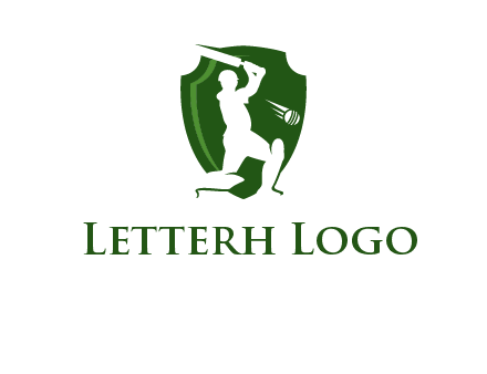 cricket player in shield logo