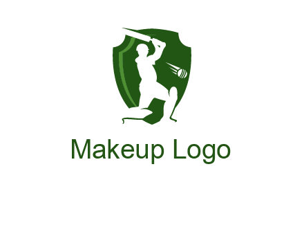 cricket player in shield logo