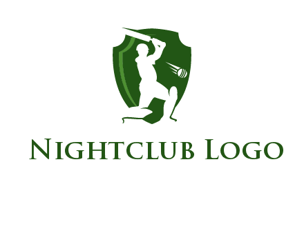 cricket player in shield logo