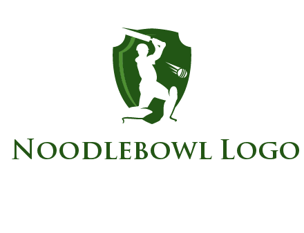 cricket player in shield logo