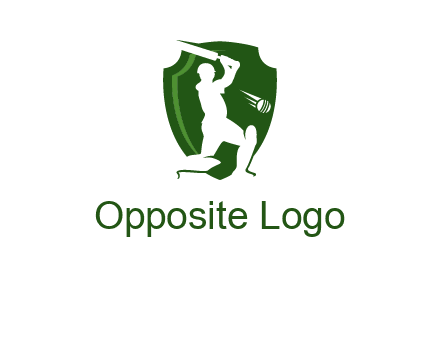 cricket player in shield logo