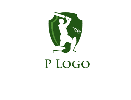 cricket player in shield logo