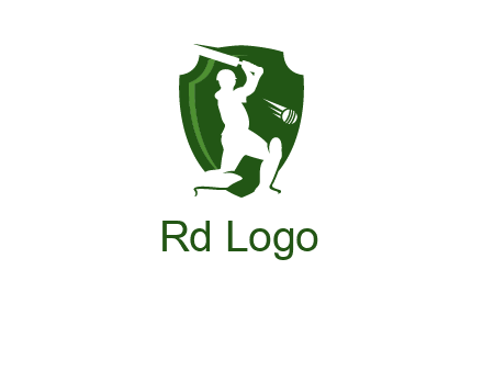 cricket player in shield logo