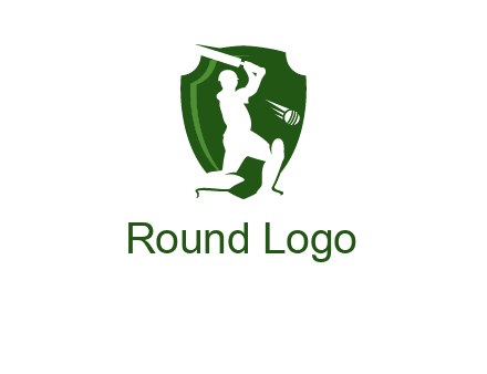 cricket player in shield logo