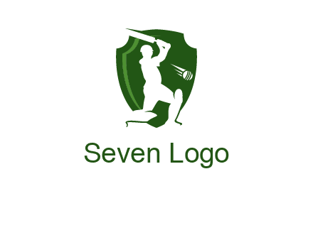 cricket player in shield logo