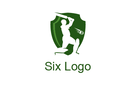 cricket player in shield logo