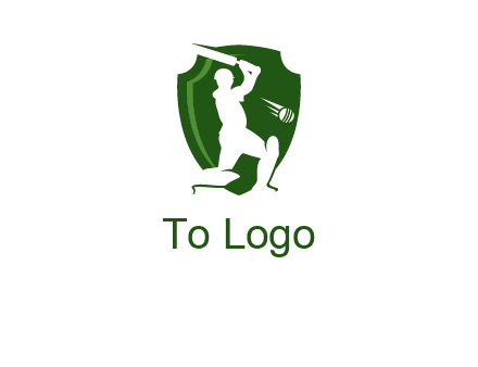 cricket player in shield logo