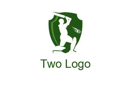cricket player in shield logo